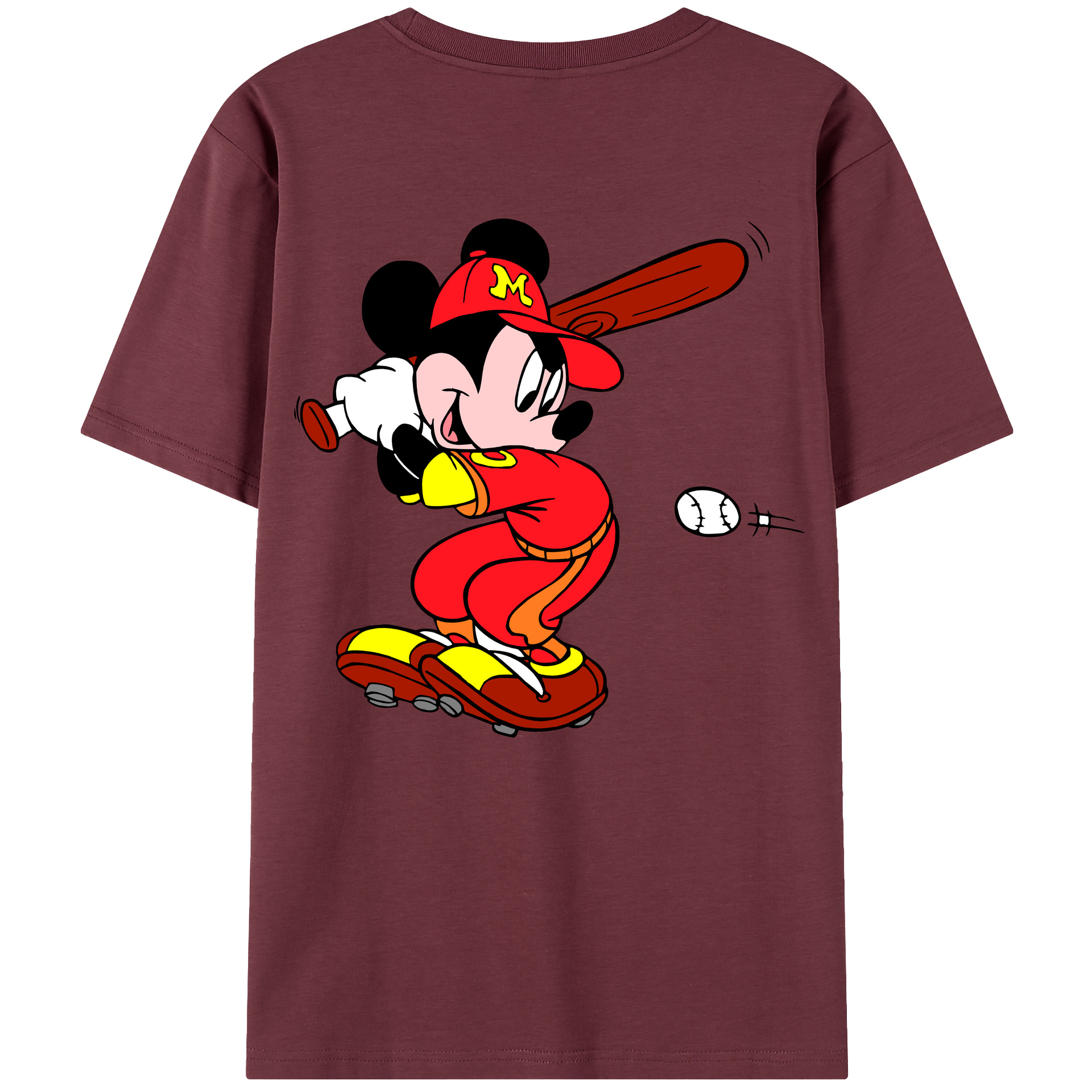 （画像用） ミッキーマウス Mickey Mouse 綿100％半袖Tシャツ（背面プリント）